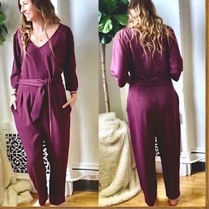 Anthropologie Elegant Purple Women's Jumpsuit. Large.